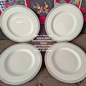 Set of 4 Villeroy & Boch Eloise pattern 10 7/8" dinner plates, Gently used